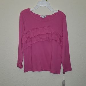 Flapdoodles layered pink long sleeve top